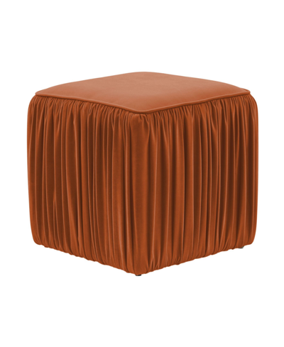 Shop Tov Furniture Morgan Pleated Ottoman In Cognac