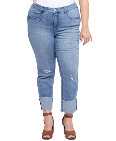 Shop Seven7 Plus Size Slim Straight Cuff Jeans In Reeves