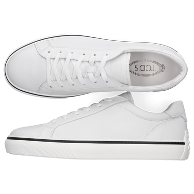 Shop Tod's Low-top Sneakers M03e Calfskin In White