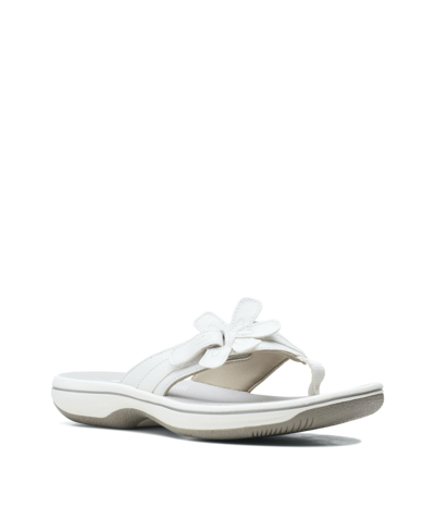 Shop Clarks Women's Cloudsteppers Brinkley Flora Sandals In White - Synthetic