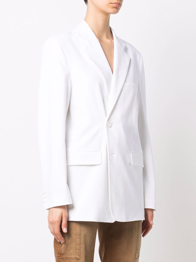 Shop Mm6 Maison Margiela Cotton Single-breasted Blazer Jacket In White
