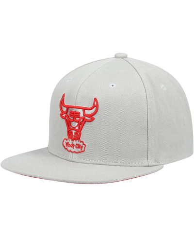 Shop Mitchell & Ness Men's  Gray Chicago Bulls Hardwood Classics Tonal Snapback Hat