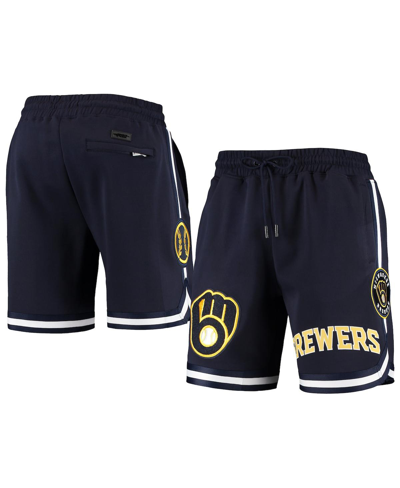 Shop Pro Standard Men's  Navy Milwaukee Brewers Team Shorts