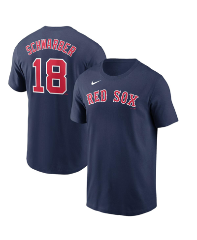 Shop Nike Men's  Kyle Schwarber Navy Boston Red Sox Name And Number T-shirt
