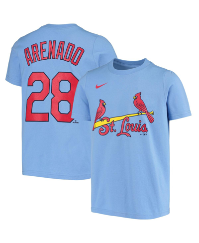 Shop Nike Youth Boys  Nolan Arenado Light Blue St. Louis Cardinals Player Name And Number T-shirt