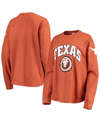 Shop Pressbox Women's  Texas Orange Texas Longhorns Edith Long Sleeve T-shirt