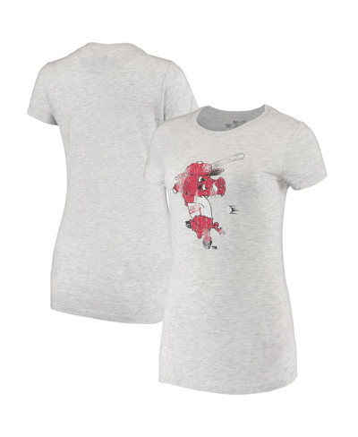 Shop Retro Brand Women's Original  Gray Arkansas Razorbacks Tri-blend T-shirt