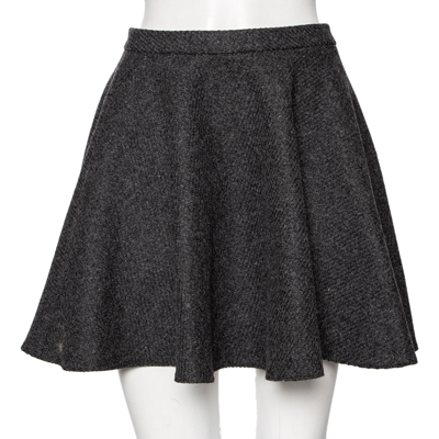 Pre-owned Red Valentino Grey Shetland Wool Mini Skirt S