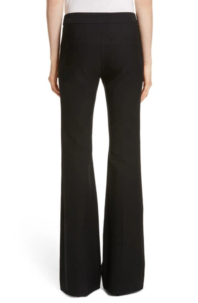 Shop Derek Lam 10 Crosby Flare Leg Stretch Cotton Pants In Black