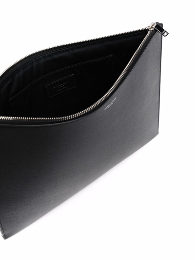 Shop Saint Laurent Envelope Clutch Bag In Schwarz