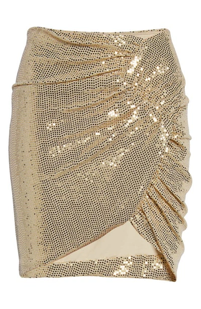 Astr The Label Dancing Queen Sequin Skirt In Gold