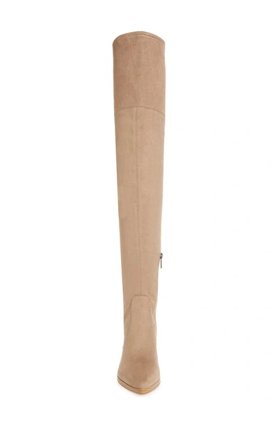 Shop Marc Fisher Ltd Arletta Over The Knee Boot In Taupe Stretch Faux Suede