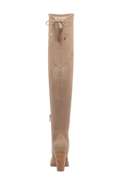 Shop Marc Fisher Ltd Arletta Over The Knee Boot In Taupe Stretch Faux Suede
