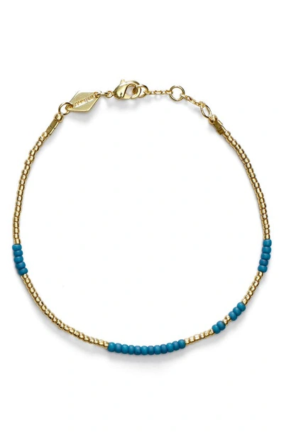 Shop Anni Lu Beaded Bracelet In Blue Fog