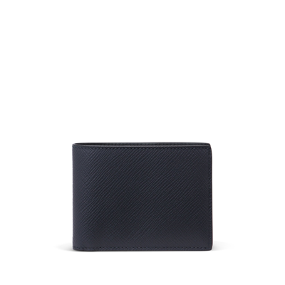 Shop Smythson Slim Currency Wallet In Panama In Navy