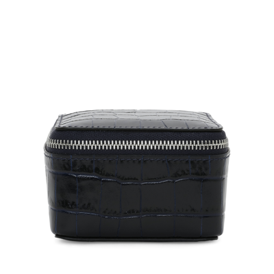 Shop Smythson Medium Square Trinket Case In Mara In Navy