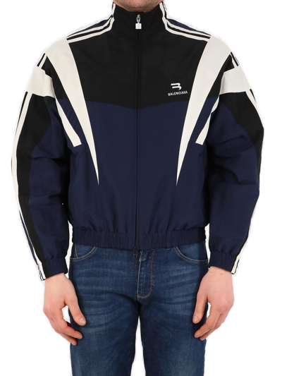 Shop Balenciaga Sporty B Tracksuit Jacket In Blue
