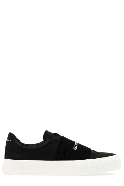 Shop Givenchy City Court Logo Embroidered Sneakers In Black
