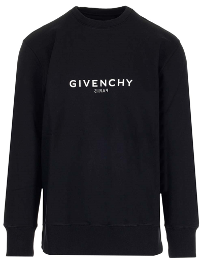 Shop Givenchy Logo Printed Crewneck Sweatshirt In Black