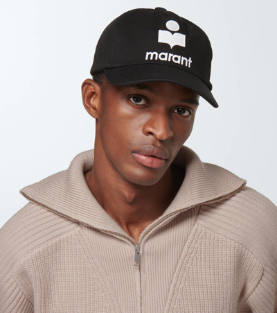 Shop Isabel Marant Tyronyh Cotton Cap In Ecru/black