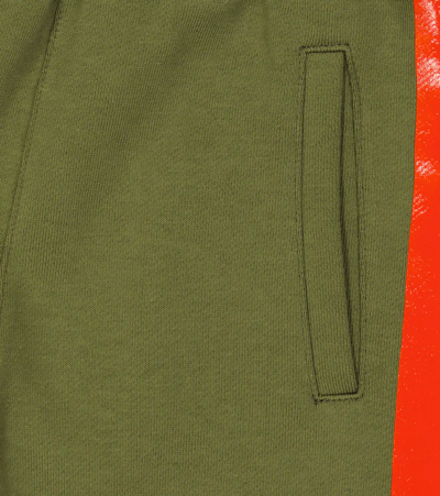 Shop Balmain Cotton Sweatpants In Verde/arancio