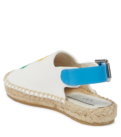 Shop Stella Mccartney Embroidered Buckled Espadrilles In Bianco/multicolor