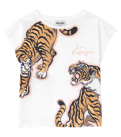 Shop Kenzo Printed Cotton Jersey T-shirt In Offwhite