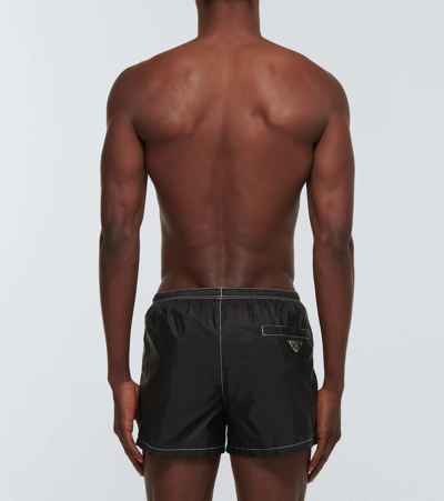 Prada Badeshorts Aus Re-nylon In Nero