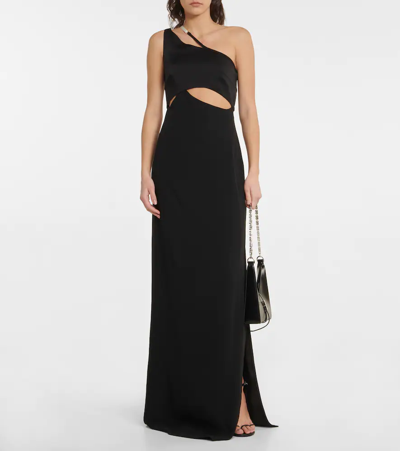 Shop Givenchy Cutout One-shoulder Maxi Dress In Black
