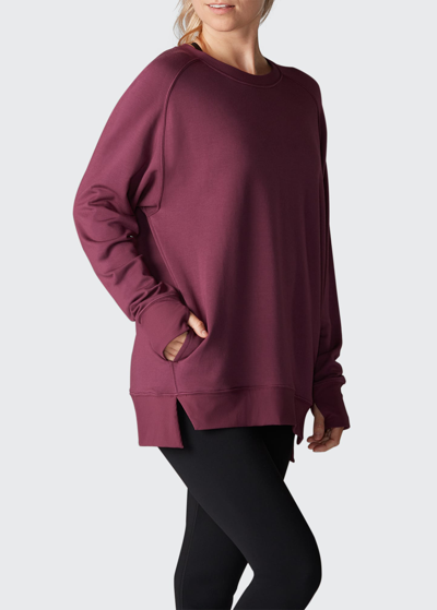Shop Tavi Noir Raglan-sleeve Sweatshirt In Garnet