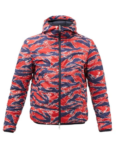 Moncler Bressay Graphic-print Shell-down Hooded Puffer Jacket In Red |  ModeSens