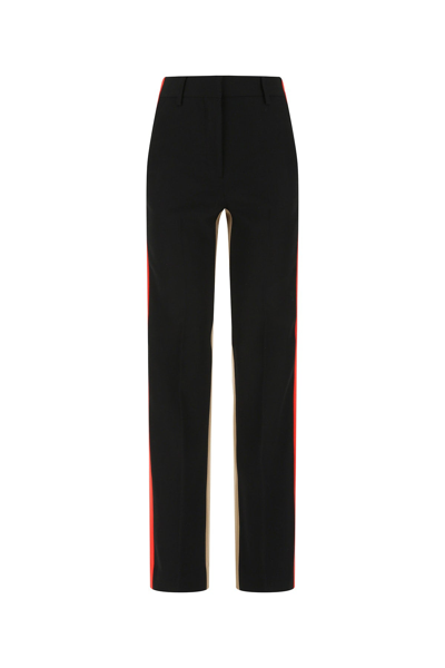 Shop Burberry Panelled Tailed Trousers In Multi