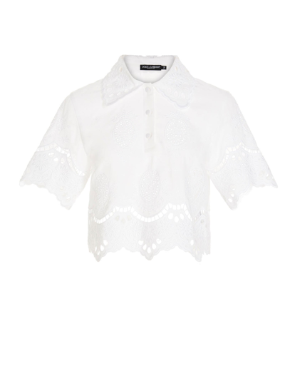 Shop Dolce & Gabbana Embroidered Polo Shirt In White