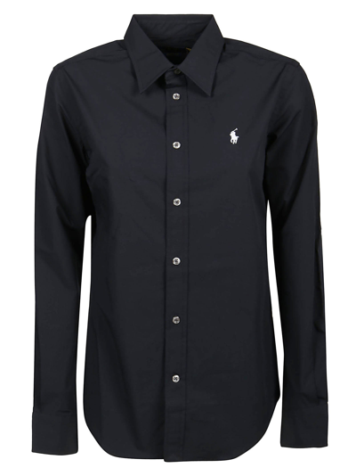 Shop Polo Ralph Lauren Logo Embroidered Long In Black