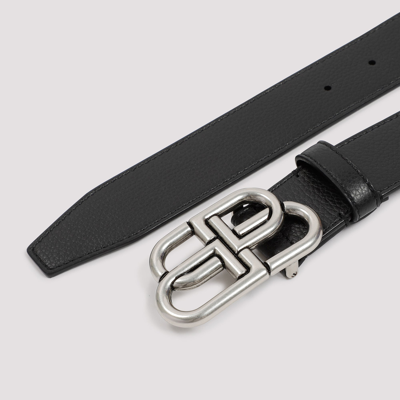 Shop Balenciaga Bb Large Belt In Black