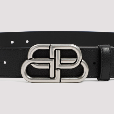 Shop Balenciaga Bb Large Belt In Black