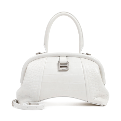 Shop Balenciaga Leather Frame Bag In White