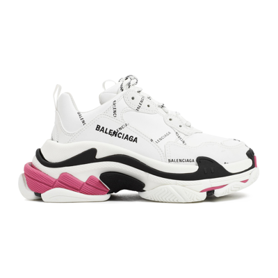 Shop Balenciaga Triple S Sneakers Shoes In Pink &amp; Purple