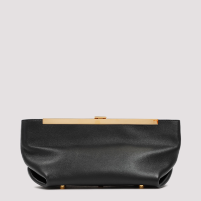 Shop Khaite Aimee Envelope Pleat Clutch Bag In Black