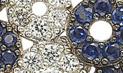 Suzy Levian 18k Yellow Gold & Sterling Silver Blue & White Sapphire Diamond Circle Drop Earrings In Blue