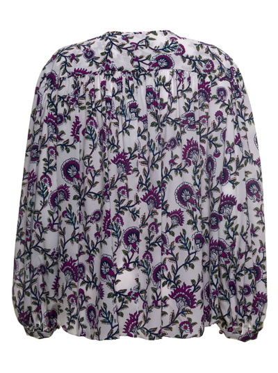 Shop Isabel Marant Brunille Floral Blouse Silk In Multicolor
