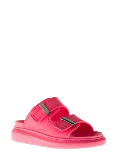 Shop Alexander Mcqueen Hybrid Pink Plastic Sandals