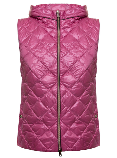 Shop Herno Pink Quilted Nylon Sleeveless Down Jacket