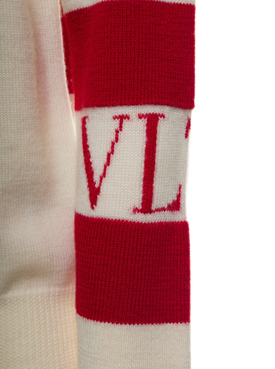 Shop Valentino Wool Sweater With Vltn Logo In Blu