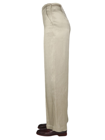 Shop Alysi Satin Trousers In Beige