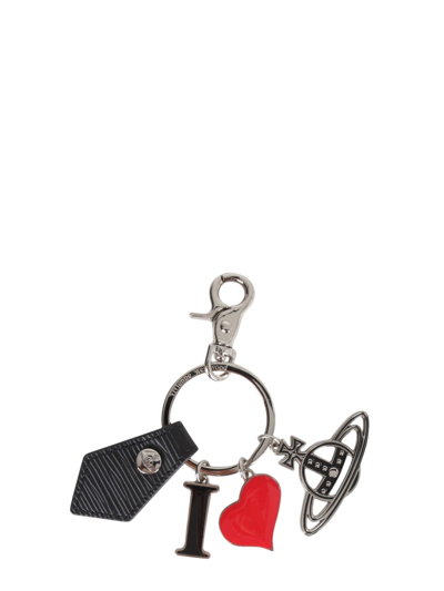 Shop Vivienne Westwood Polly I Love Orb Key Ring In Black