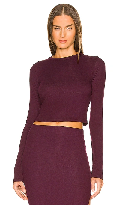 Cotton Citizen The Verona Crop Shirt In Plum