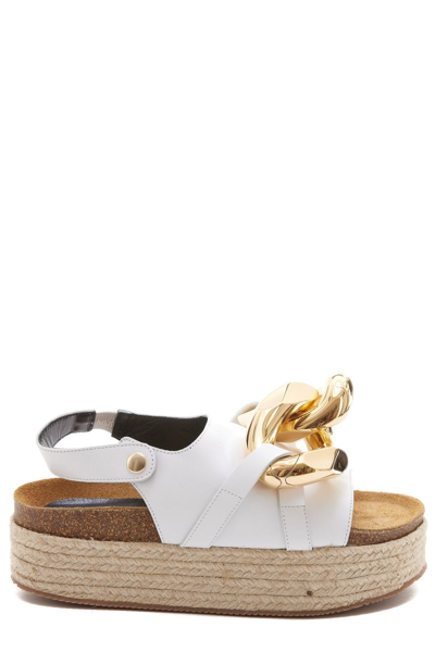 Jw Anderson Chain Sandals With Snap - Espadrille Platform In White |  ModeSens