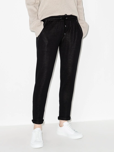 Brunello Cucinelli Women's Cotton And Silk Blend Joggers In Schwarz