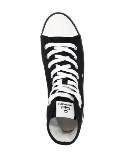 Shop Isabel Marant Ribbed-toe Cap High-top Sneakers In Schwarz